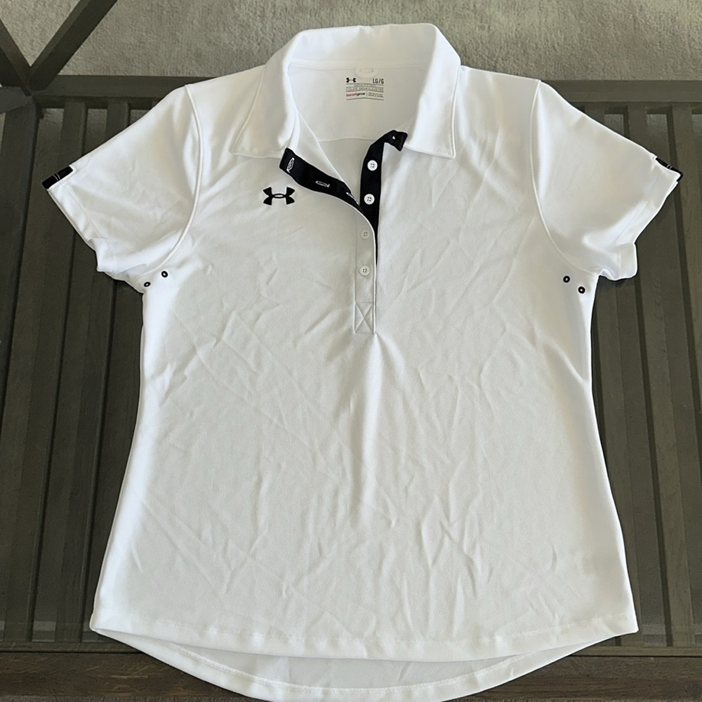 UNDER ARMOUR~Size L~Polo Shirt Semi-Fitted Tennis Gear ~Golf~Country Club